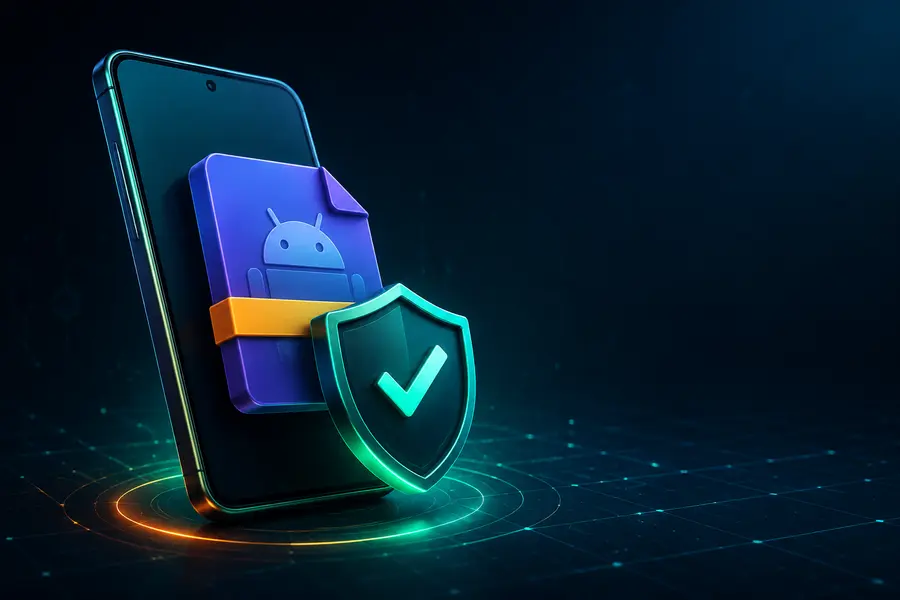 Android download safety and file verification concept