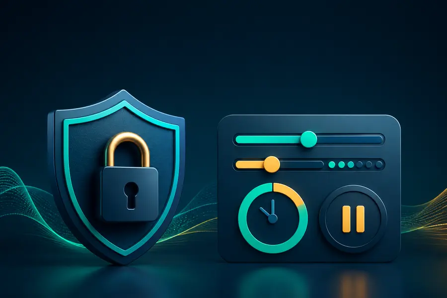 Account protection, spending limits and responsible gaming concept